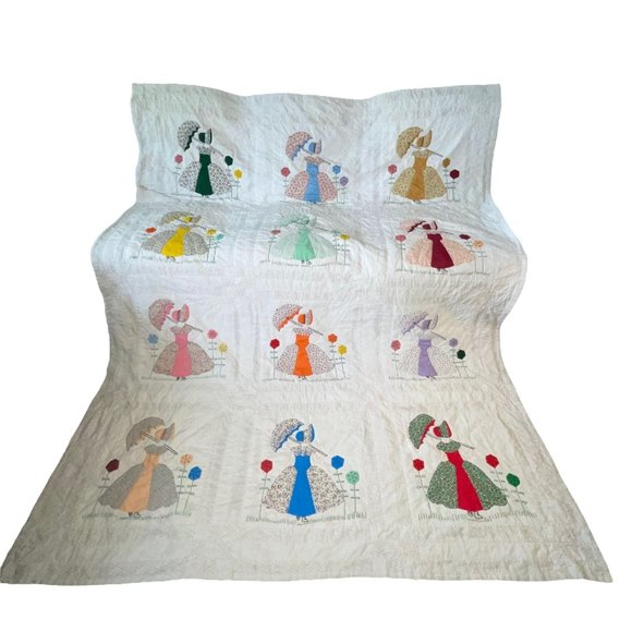 Hand Crafted Other - Handmade Hand Crafted Prairie Quilt Granny Square Prinoline Cottagecore 99X74